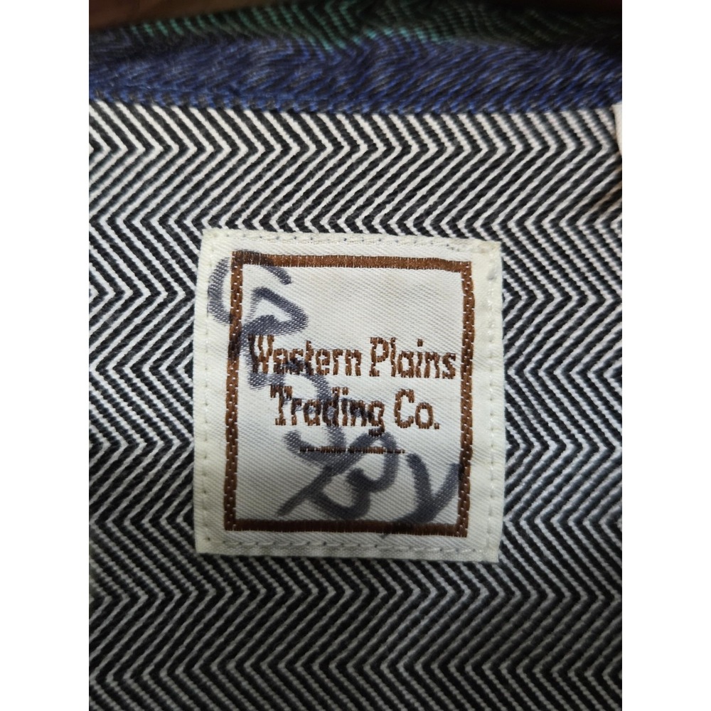 Vintage Plains Western Wear Shirt Mens 2XL Multicolor Colorblock Band Collar 90s - Picture 4 of 7